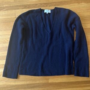 La Ligne Toujours V-Neck Cashmere Sweater | Navy | Small